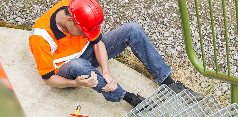 Fallen and injured construction worker
