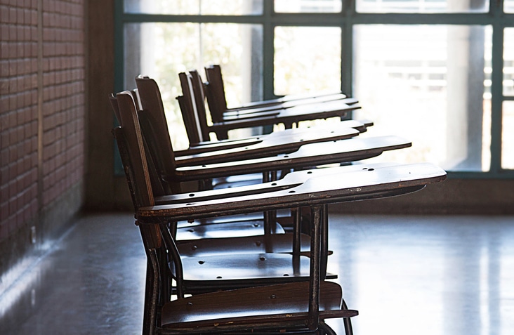 empty classroom desks