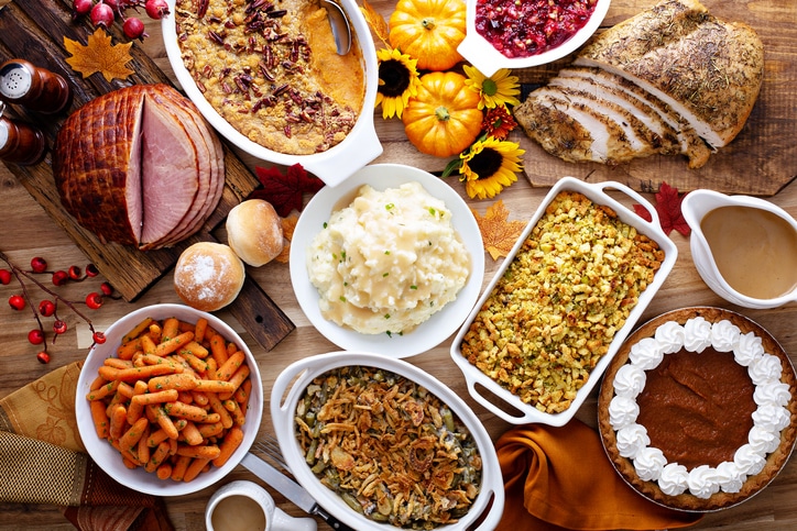 thanksgiving dinner on table