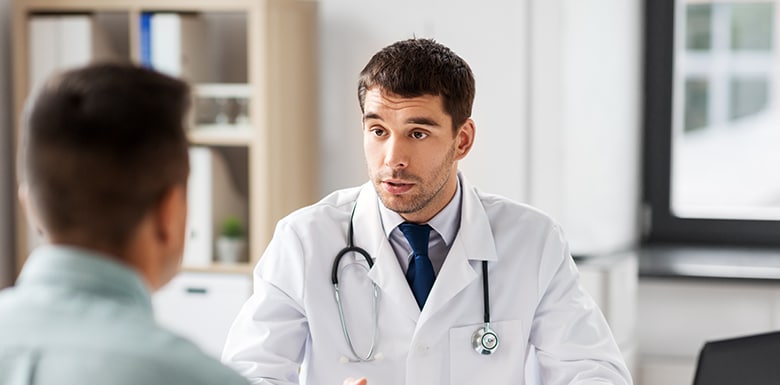 Doctor talking to his patient