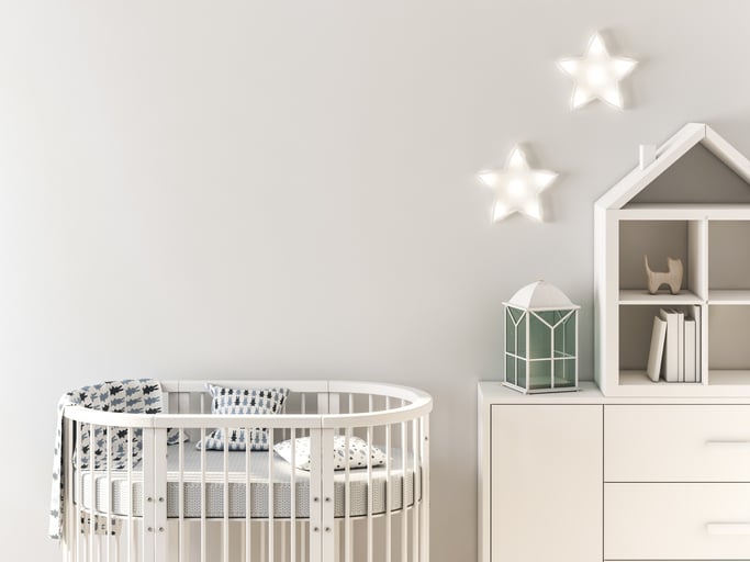 White empty child's nursery